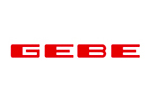 Rotes Logo mit dem Wort 'GEBE'